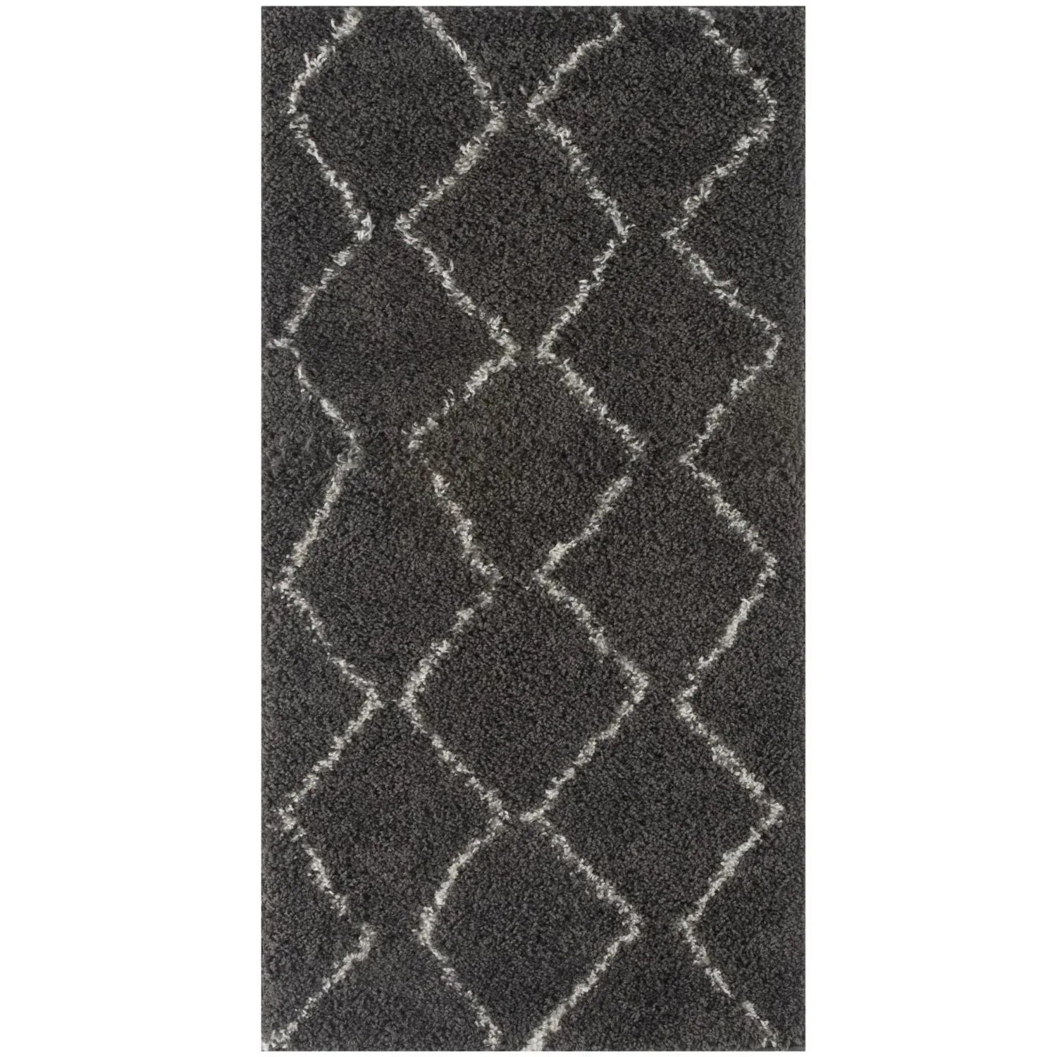 840MoroccanDarkGreyShaggyRug-3 - Bobobiy