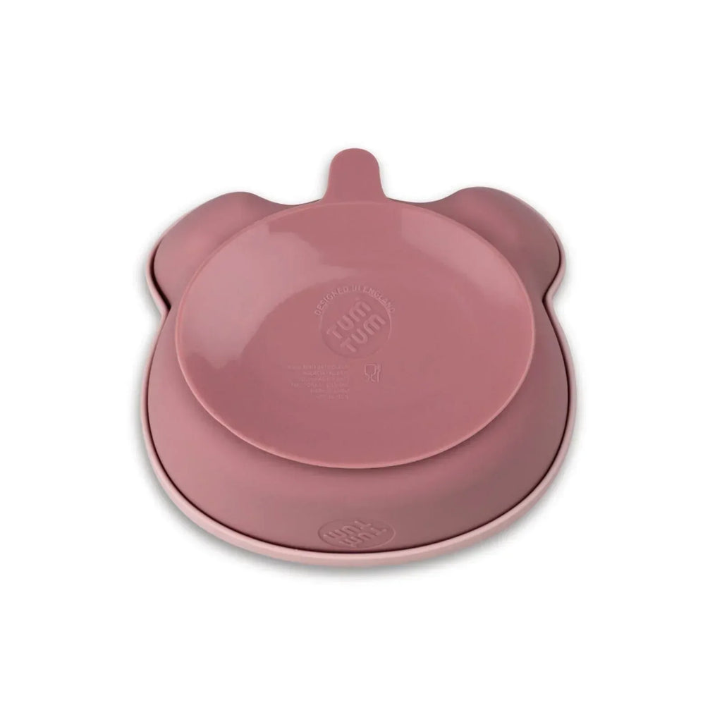 TUM TUM Silicone Weaning Bowl & Spoon Set Betsy Bear - Pink - Bobobiy