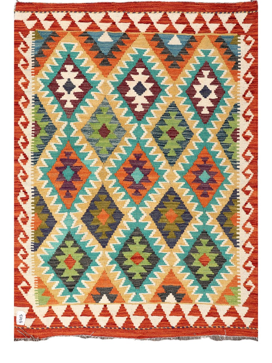 Maimana Afghanistan Kilim Rug - 149 x106 cm - Handmade