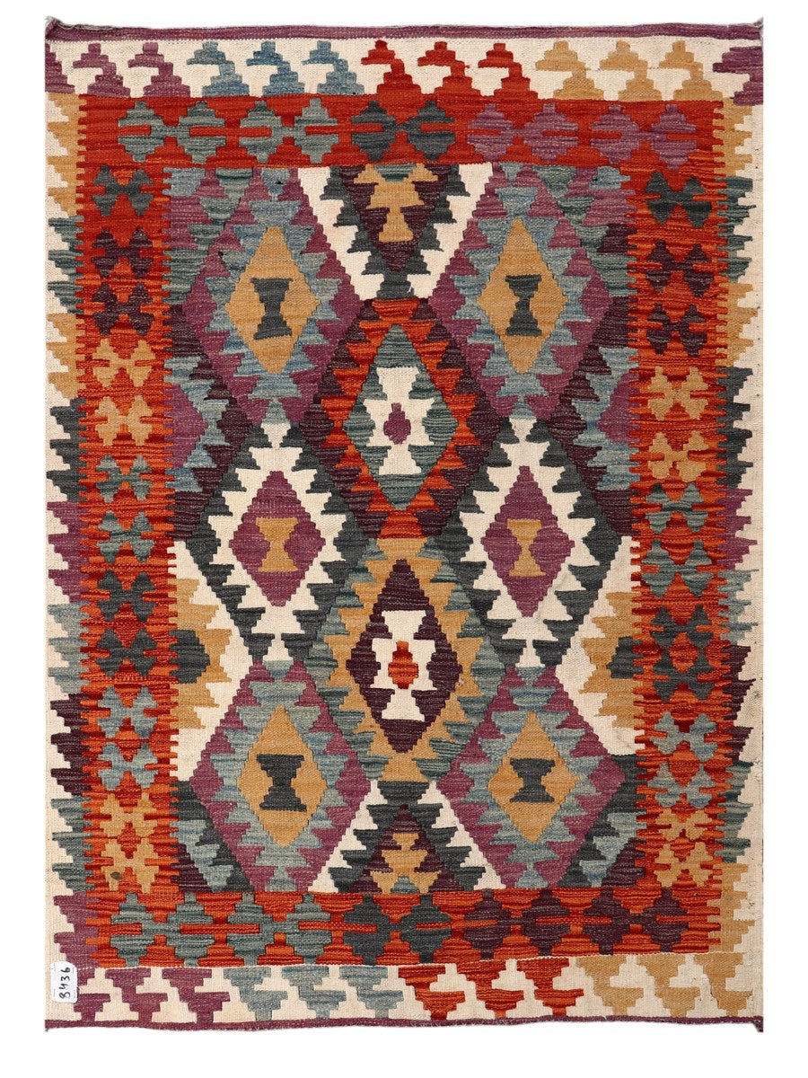 Maimana Afghanistan Kilim Rug - 148 x106 cm - Handmade