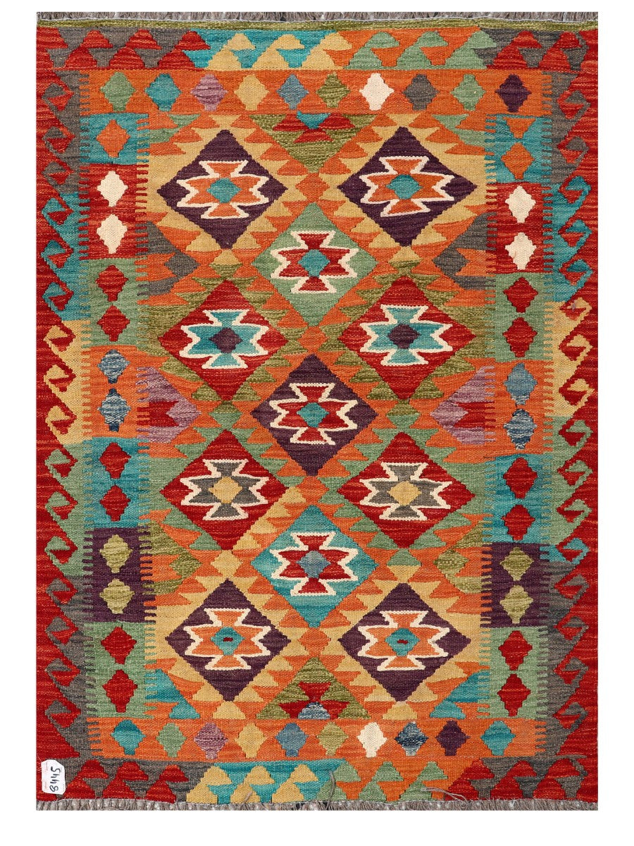 Maimana Afghanistan Kilim Rug - 142 x100 cm - Handmade