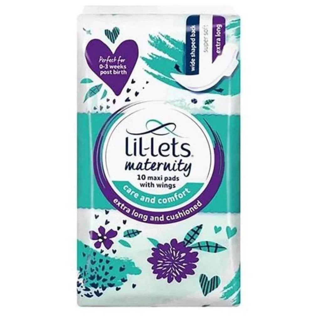Lil-Lets maternity extra long maxi pads pack with wings, 10 count