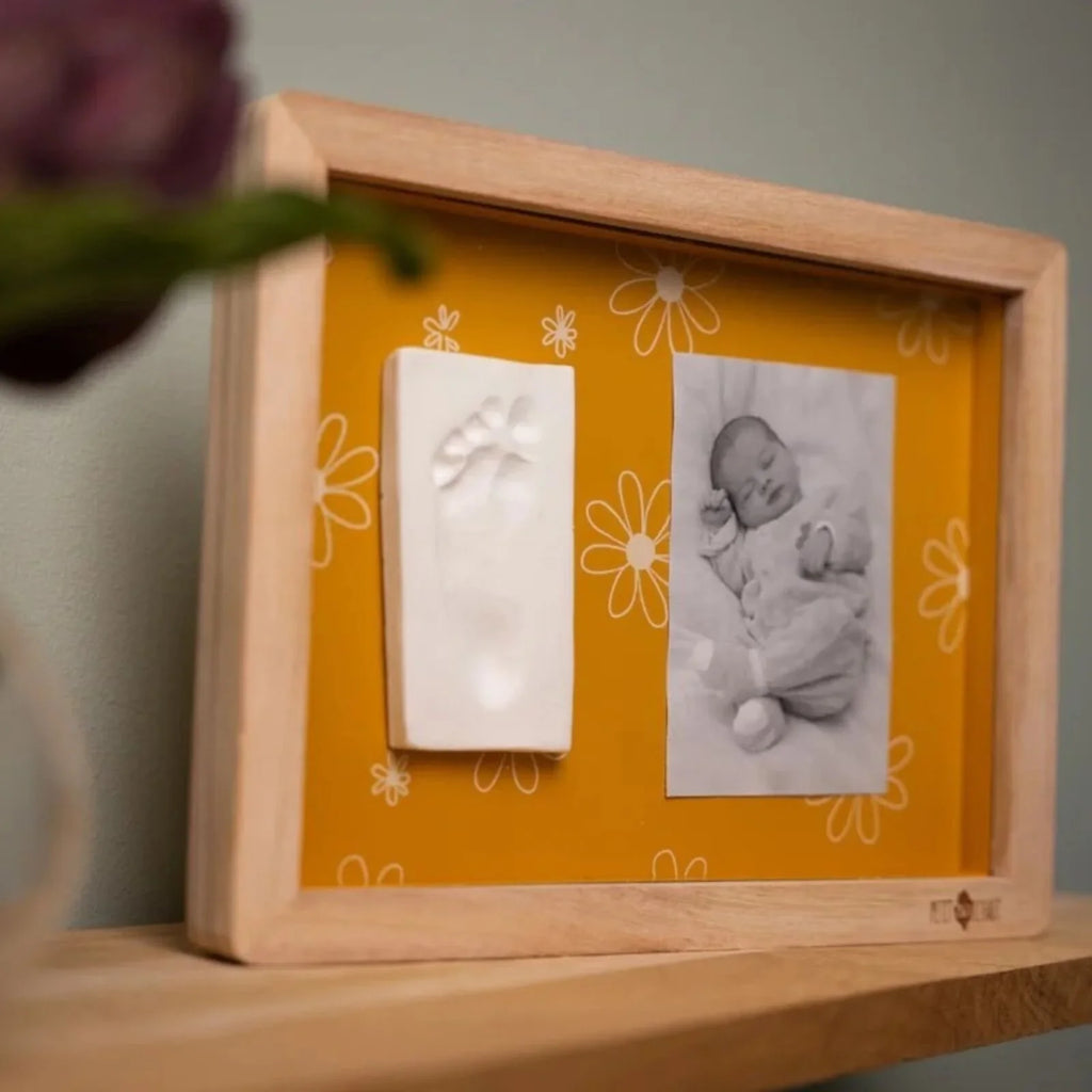 Petit Artichaut Classic Frame with Hand & Foot Imprints - Daisy Ochre