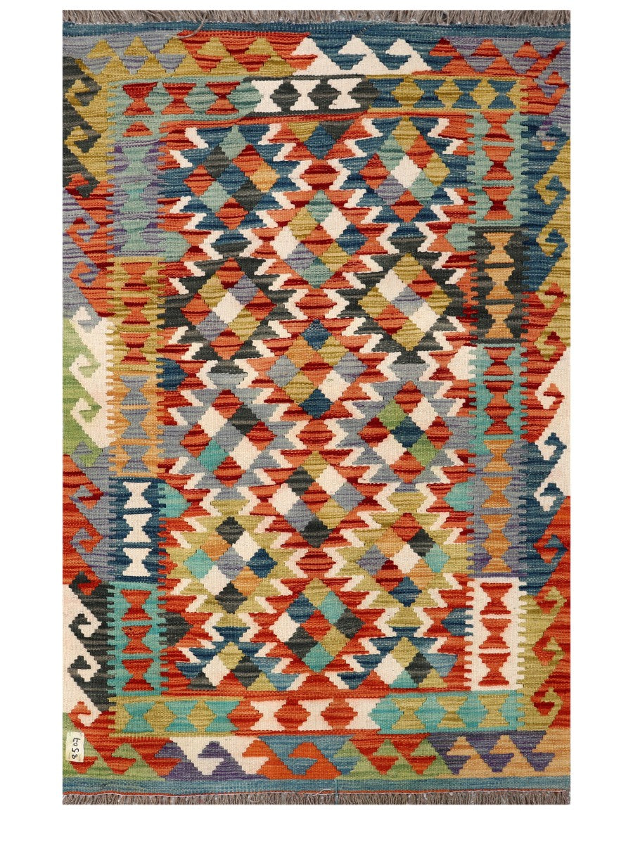 Maimana Afghanistan Kilim Rug - 158 x101 cm - Handmade