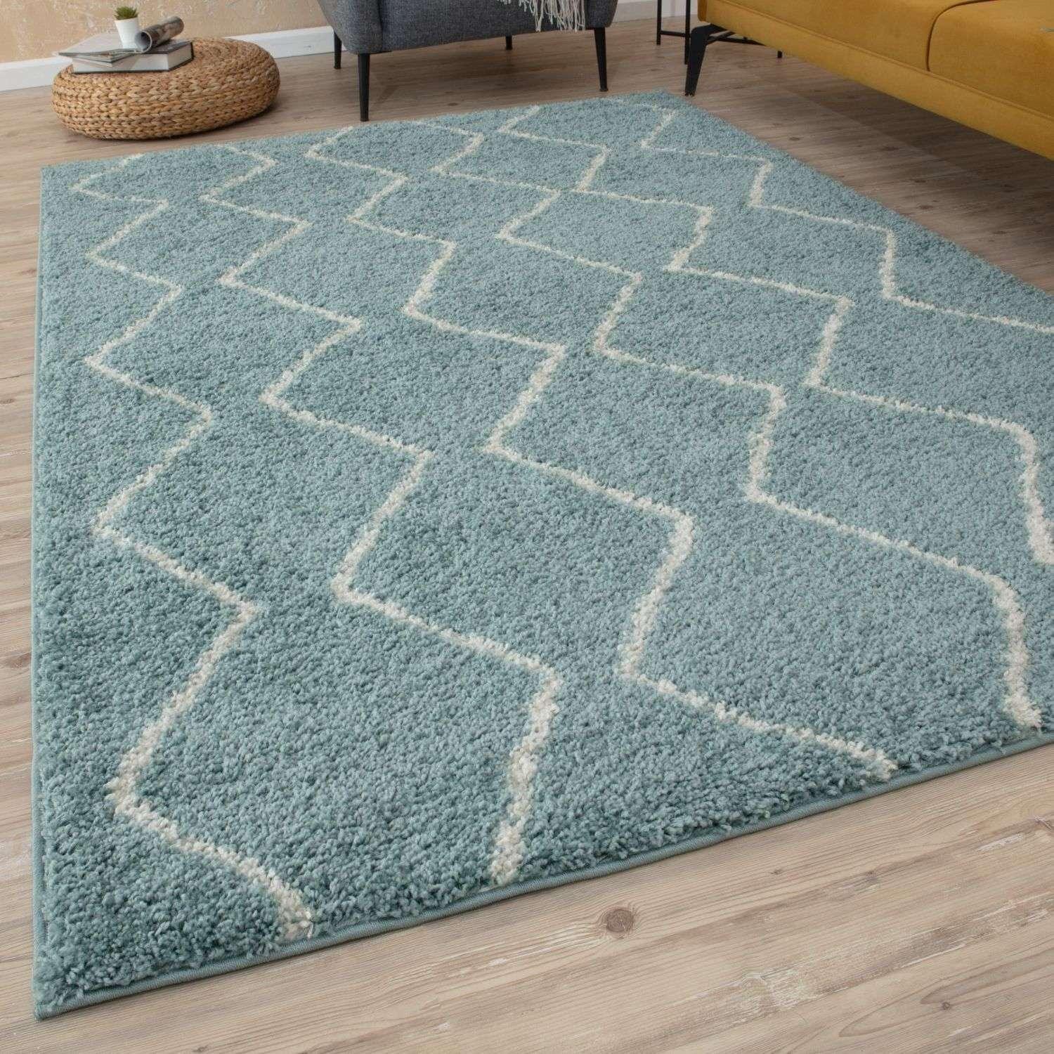 850MoroccanDuckEggBlueShaggyRug-10 - Bobobiy