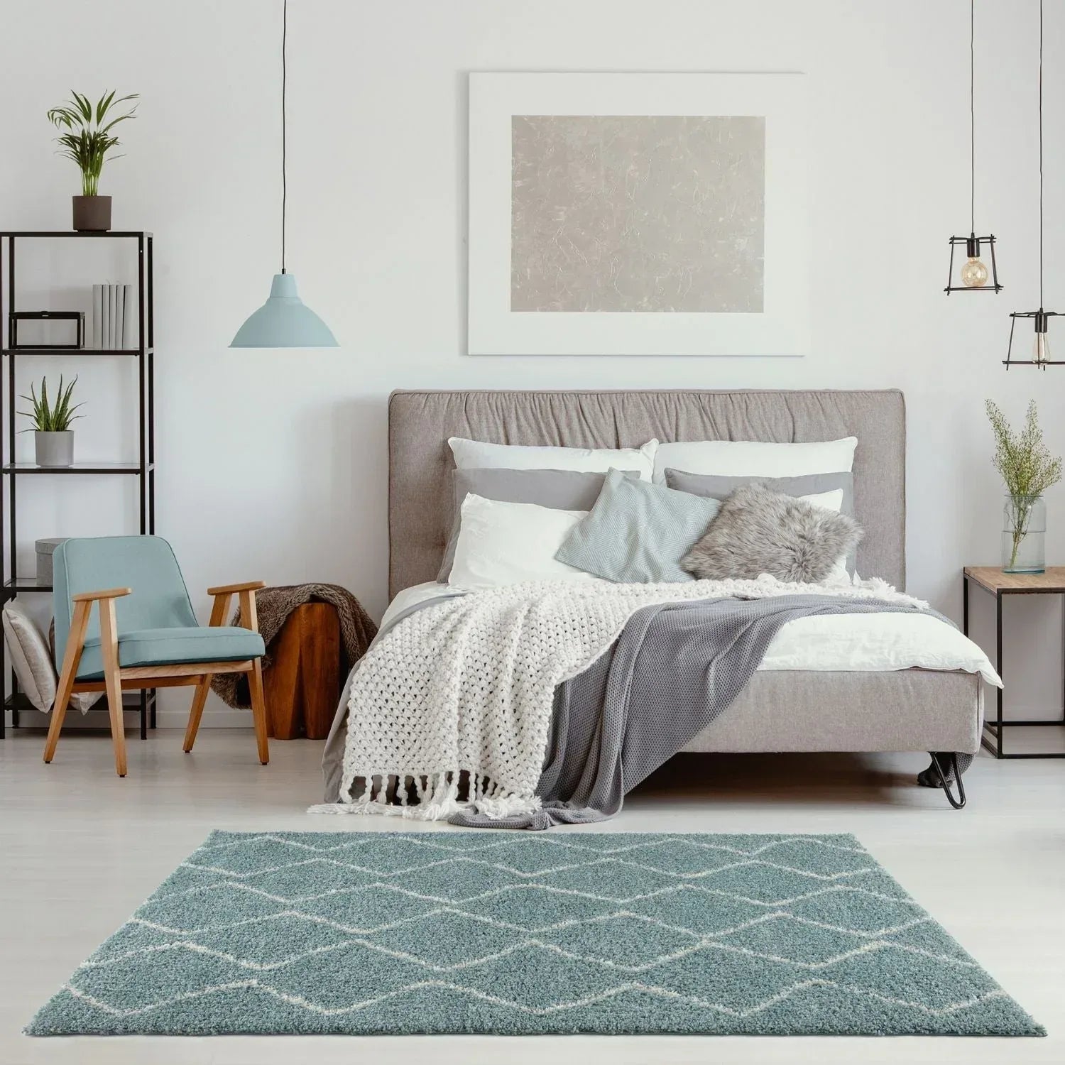 850MoroccanDuckEggBlueShaggyRug-12 - Bobobiy