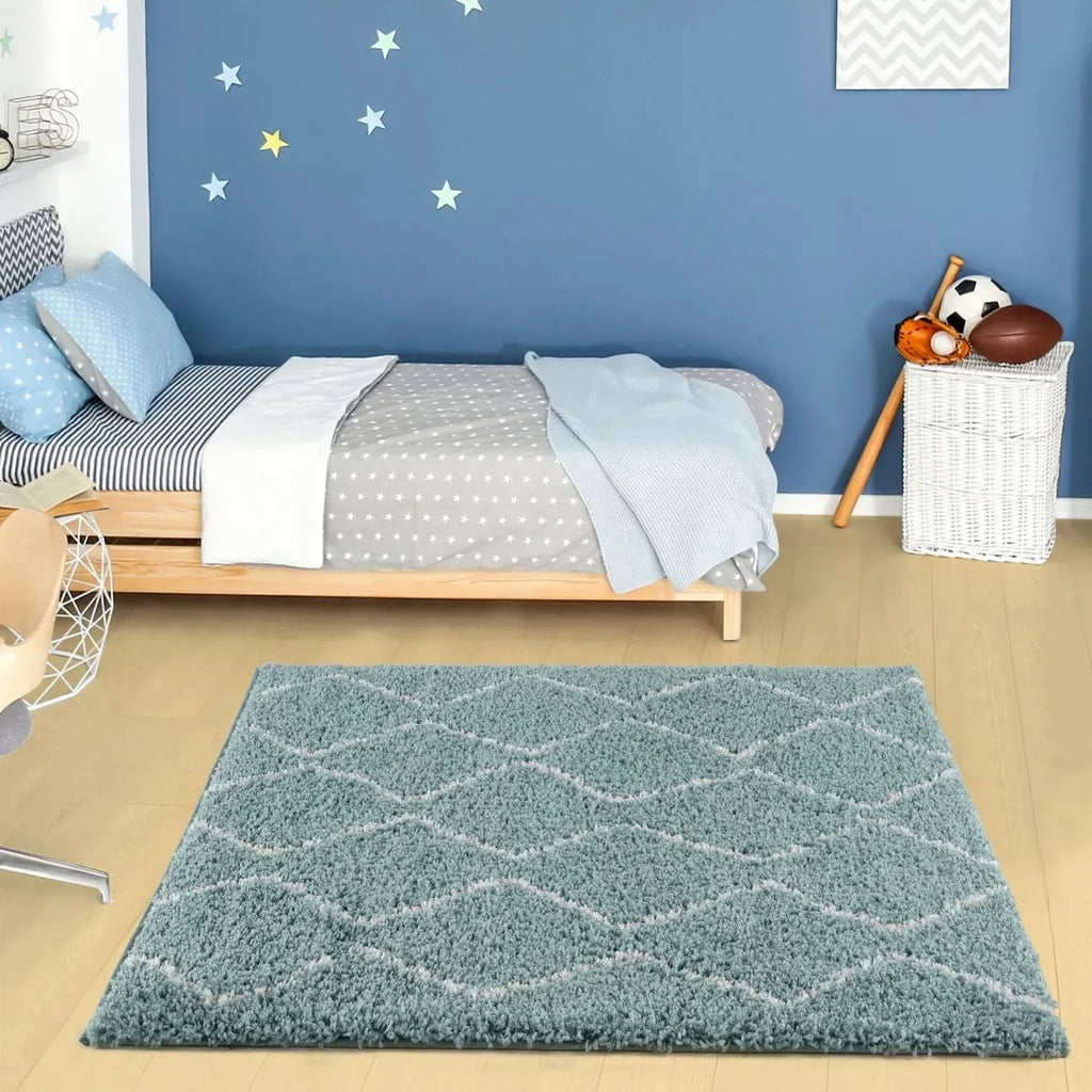 850MoroccanDuckEggBlueShaggyRug-21 - Bobobiy