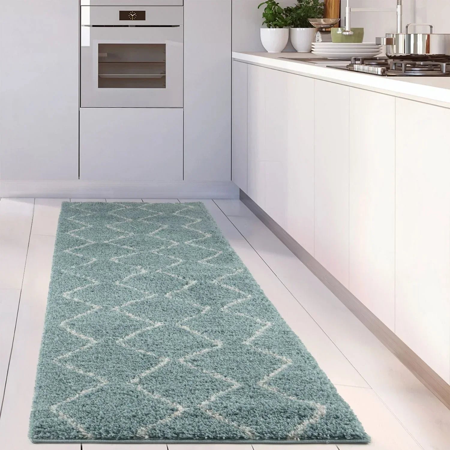 850MoroccanDuckEggBlueShaggyRug-26 - Bobobiy