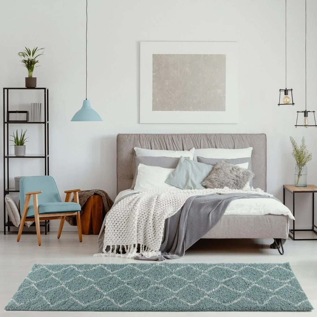 850MoroccanDuckEggBlueShaggyRug-27 - Bobobiy