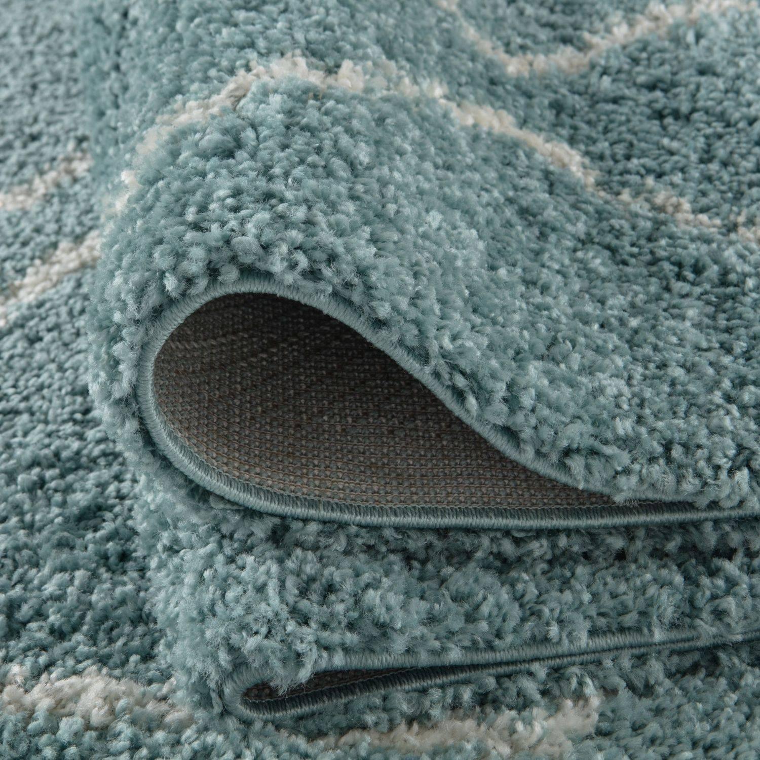 850MoroccanDuckEggBlueShaggyRug-6 - Bobobiy
