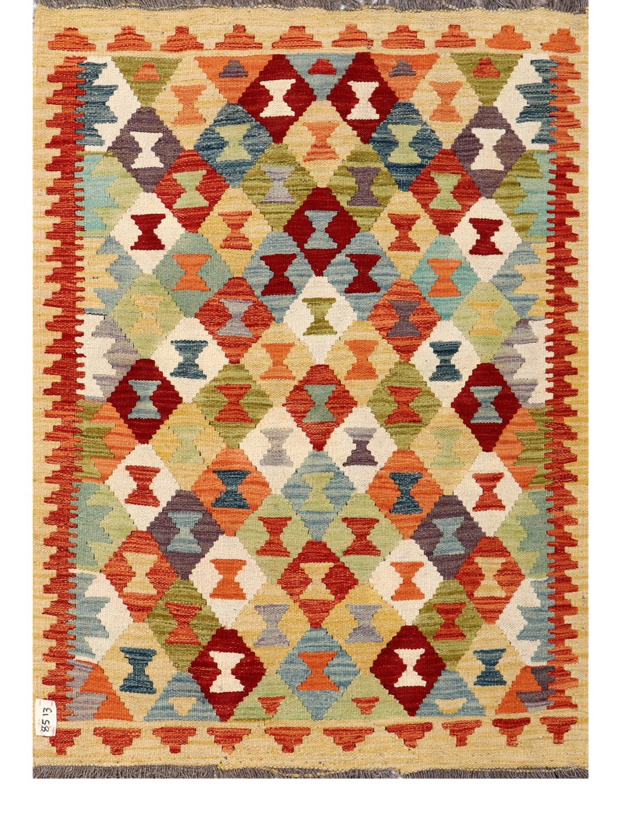 Maimana Afghanistan Kilim Rug - 138 x98 cm - Handmade