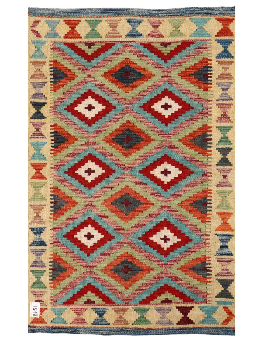 Maimana Afghanistan Kilim Rug - 127 x 79 cm - Handmade