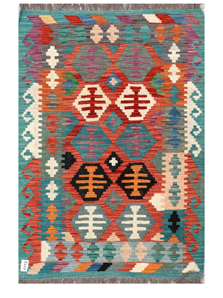 Maimana Afghanistan Kilim Rug - 150 x105 cm - Handmade