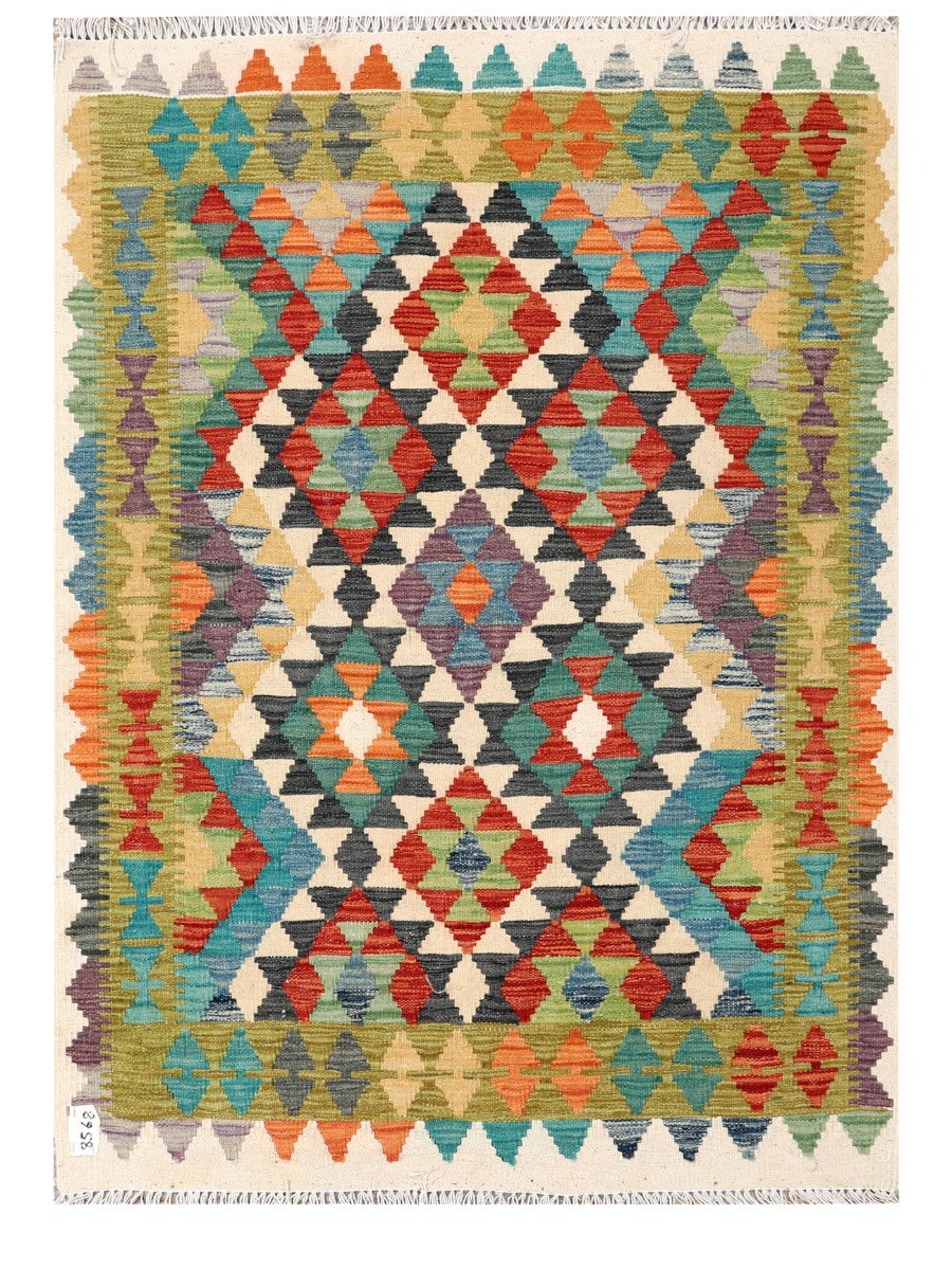 Maimana Afghanistan Kilim Rug - 139 x99 cm - Handmade