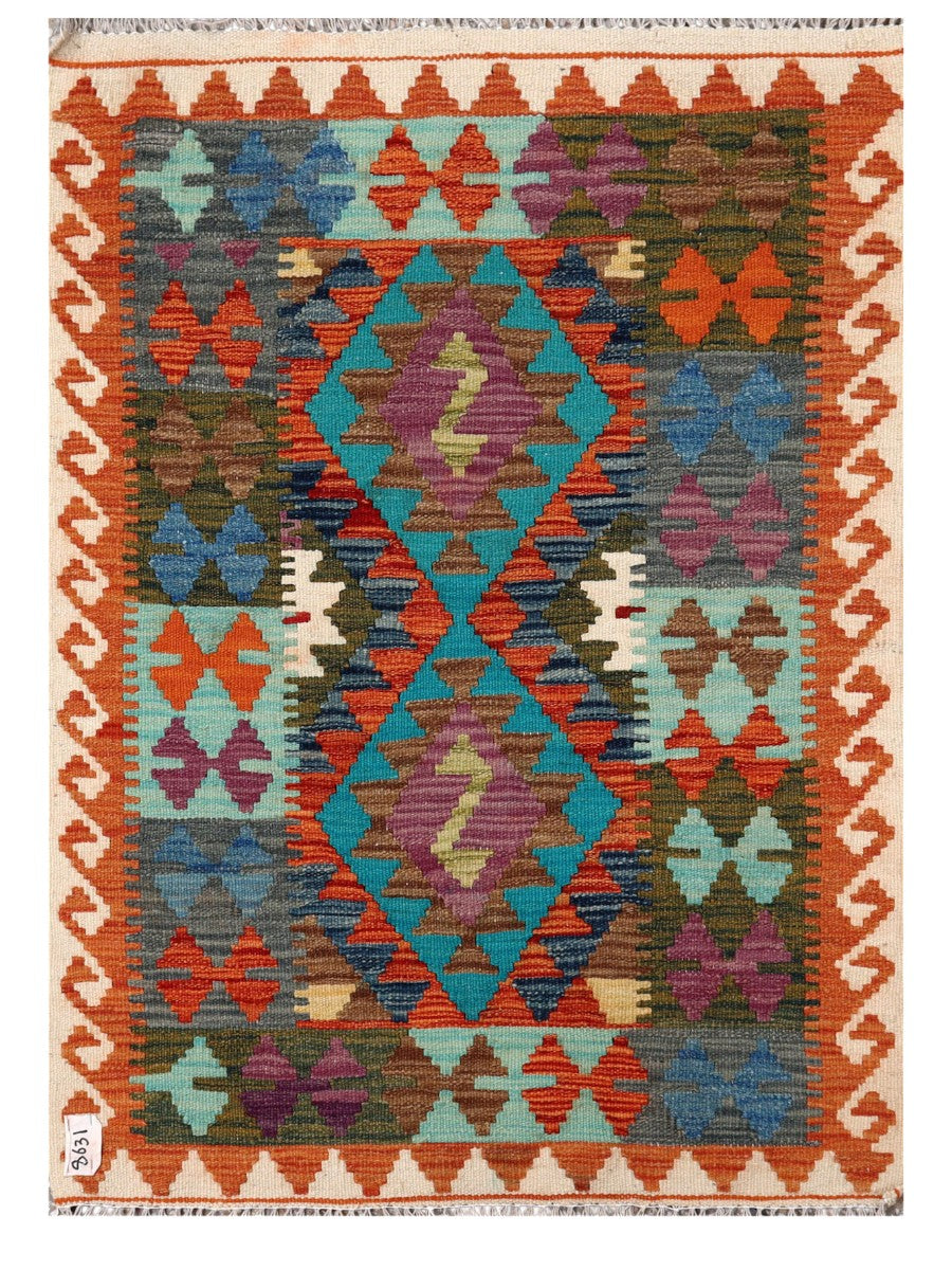 Maimana Afghanistan Kilim Rug - 112 x 81 cm - Handmade