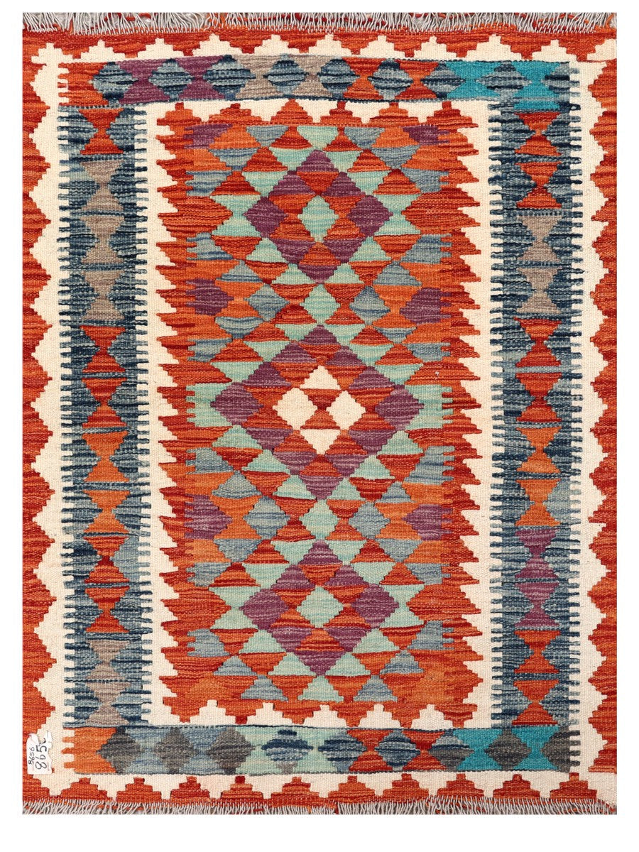 Maimana Afghanistan Kilim Rug - 112 x 83 cm - Handmade