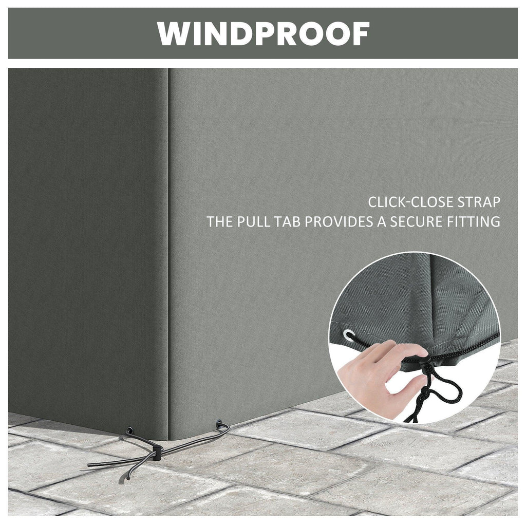 600D Oxford Outdoor Garden Furniture Sofa Set Cover, Waterproof Anti-UV Rattan Sun Lounger Protection Protector Cover, 275L x 205W x 90Hcm, Grey - Bobobiy