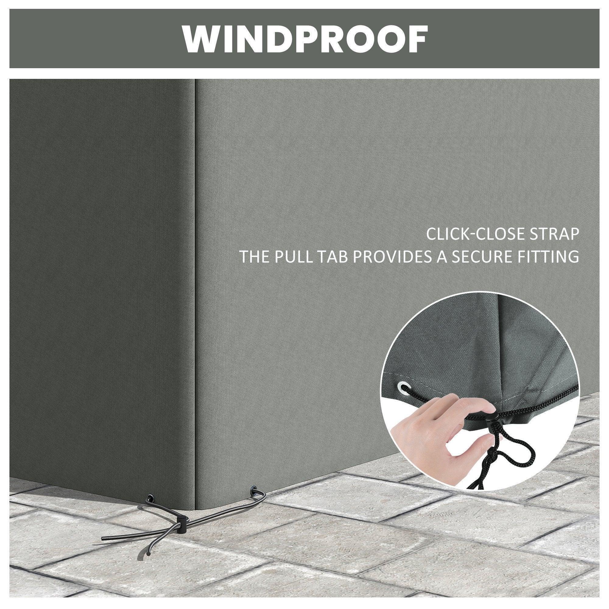 600D Oxford Outdoor Garden Furniture Sofa Set Cover, Waterproof Anti-UV Rattan Sun Lounger Protection Protector Cover, 275L x 205W x 90Hcm, Grey - Bobobiy