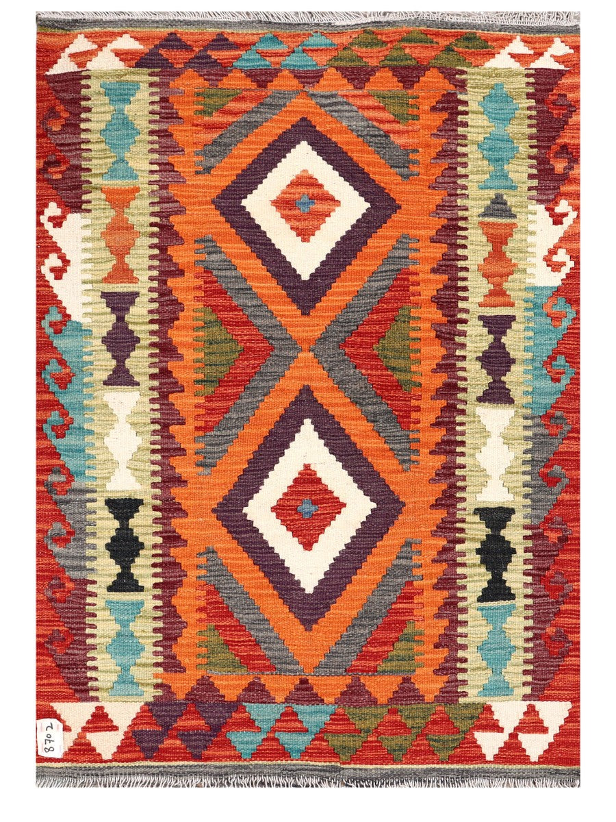 Maimana Afghanistan Kilim Rug - 124 x 87 cm - Handmade
