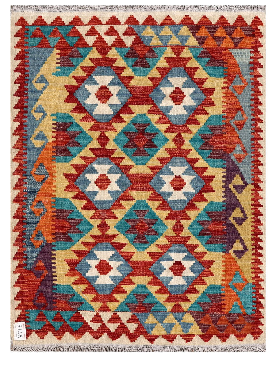 Maimana Afghanistan Kilim Rug - 114 x 84 cm - Handmade