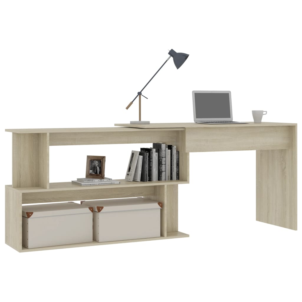 Corner Desk Sonoma Oak 200x50x76 cm Engineered Wood