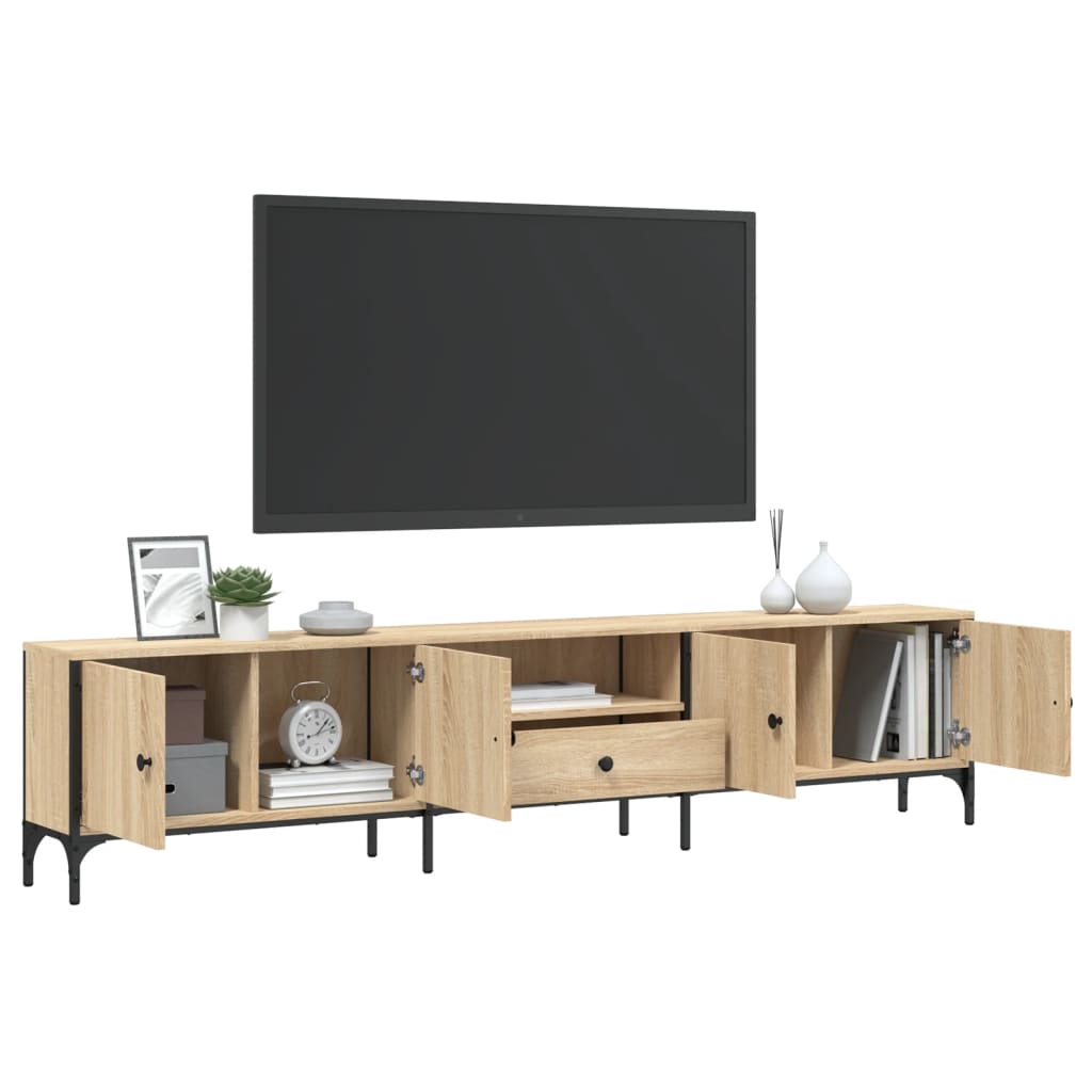 Modern Wooden 78 Inch TV Tele Stand Unit Cabinet With 4 Doors & Storage Drawer