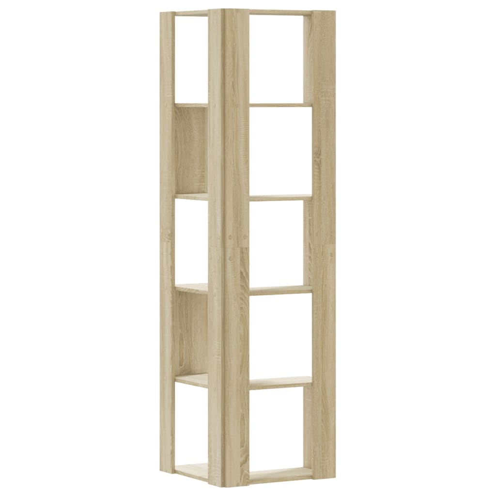 Corner Bookcase 5-Tier Sonoma Oak 50x50x179 cm Engineered Wood
