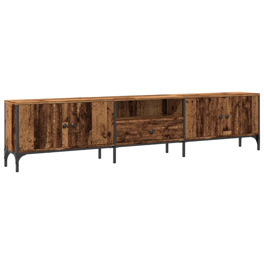 TV Cabinet with Drawer Old Wood 200x25x44 cm Engineered Wood