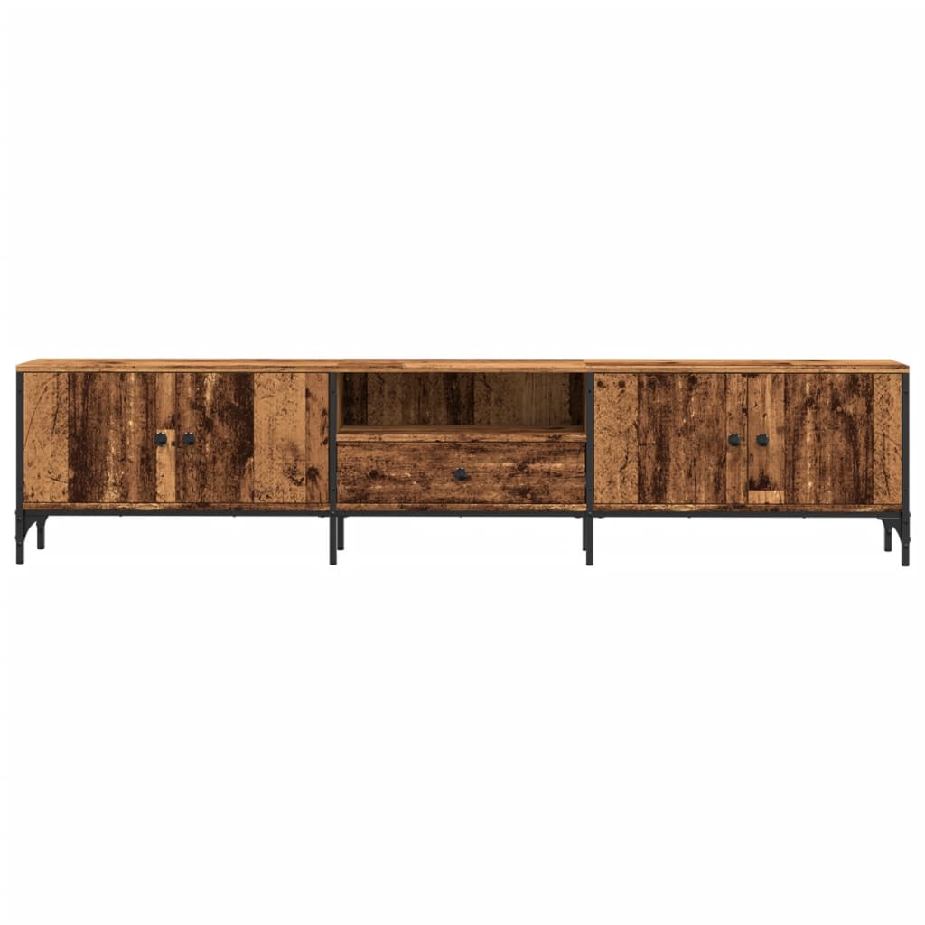 TV Cabinet with Drawer Old Wood 200x25x44 cm Engineered Wood