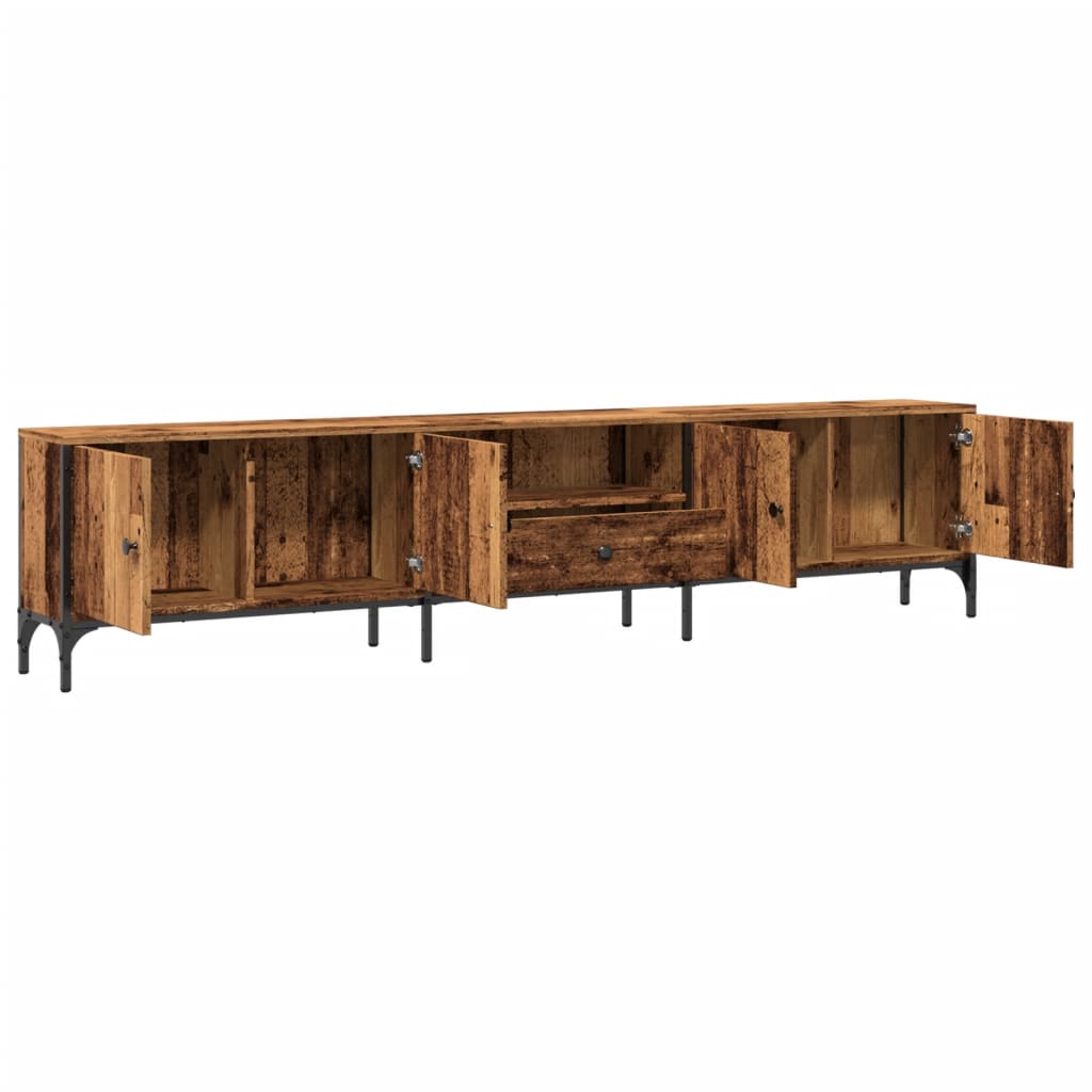 TV Cabinet with Drawer Old Wood 200x25x44 cm Engineered Wood