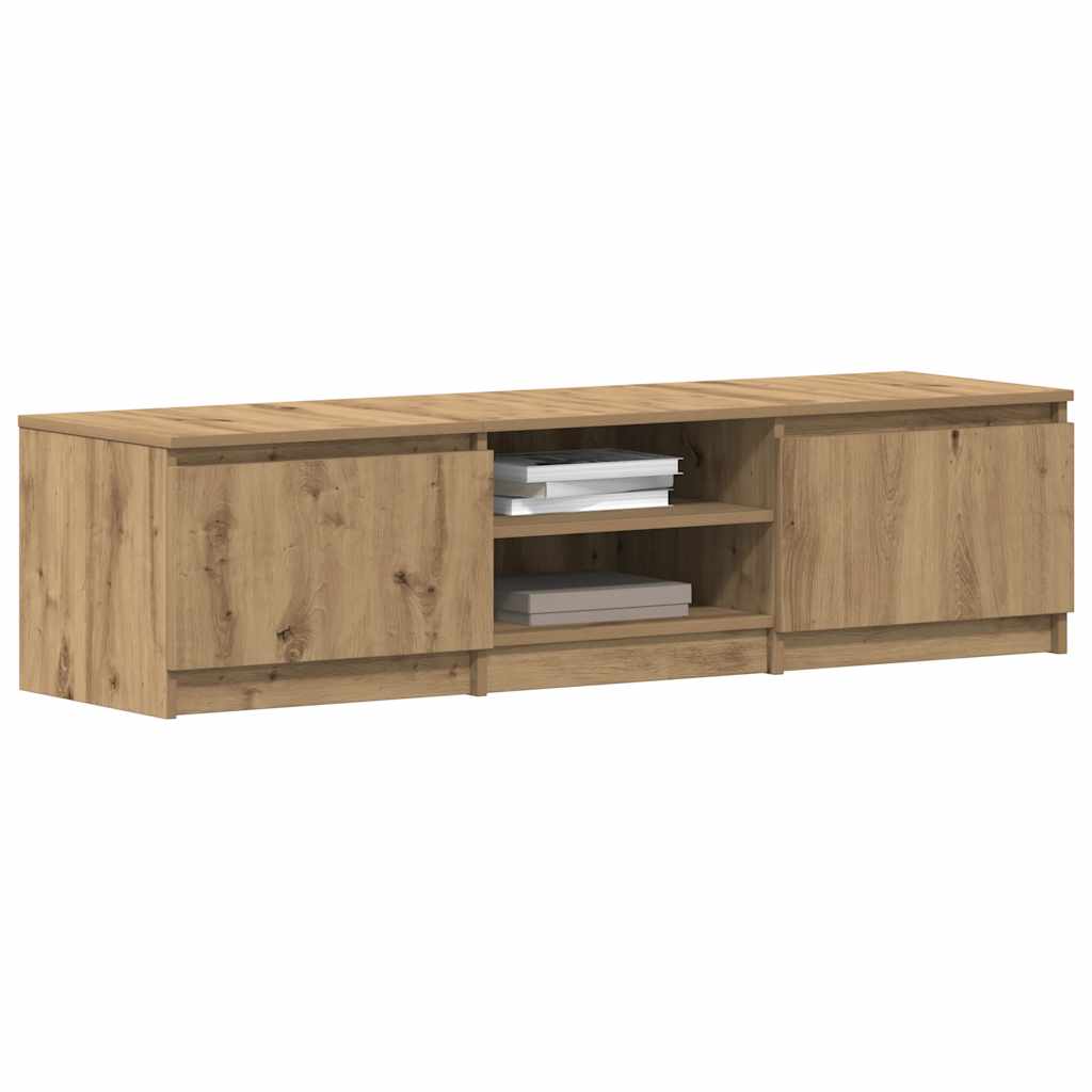 Modern Wooden 55 Inch TV Tele Stand Unit Cabinet With 2 Doors & Open Storage
