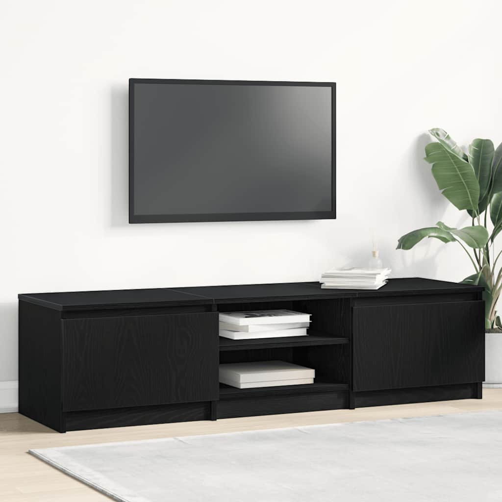 Modern Wooden 55 Inch TV Tele Stand Unit Cabinet With 2 Doors & Open Storage