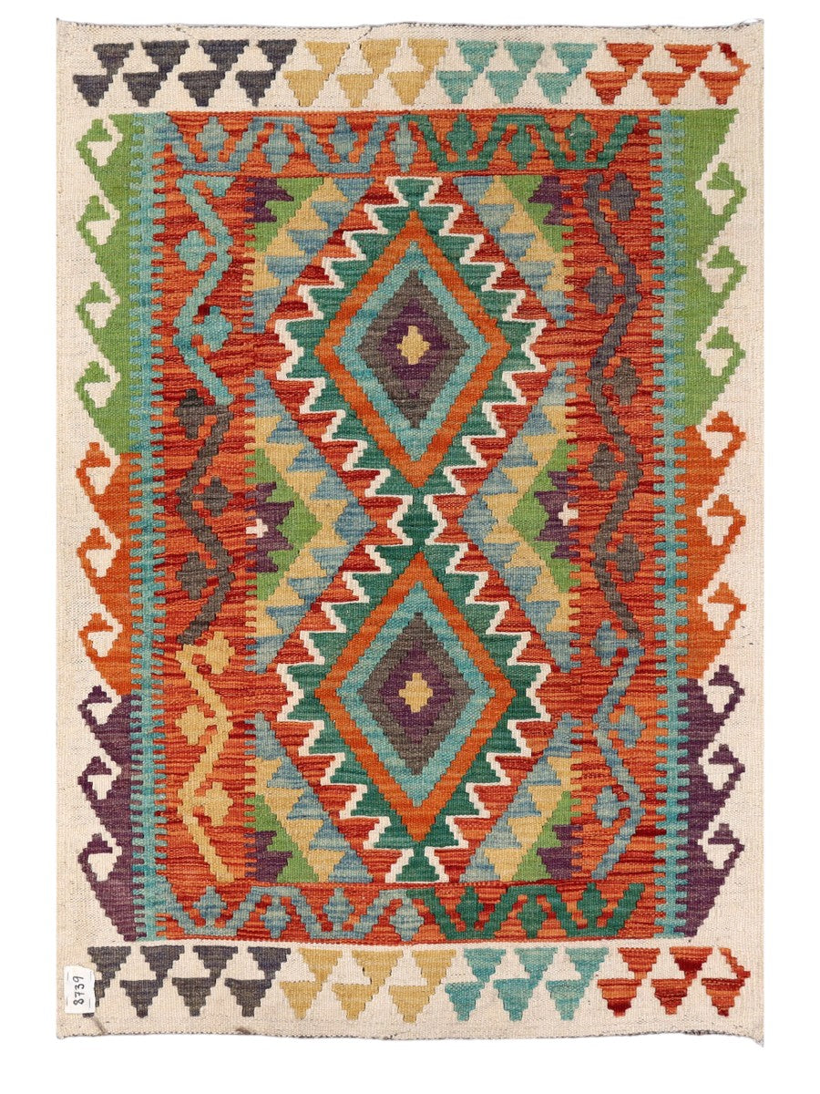 Maimana Afghanistan Kilim Rug - 130 x 89 cm - Handmade