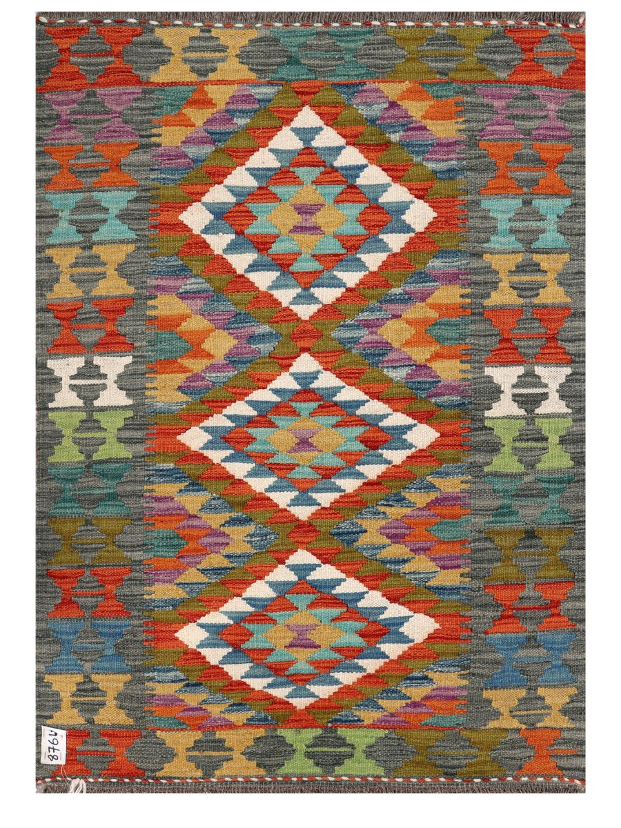 Maimana Afghanistan Kilim Rug - 116 x 82 cm - Handmade