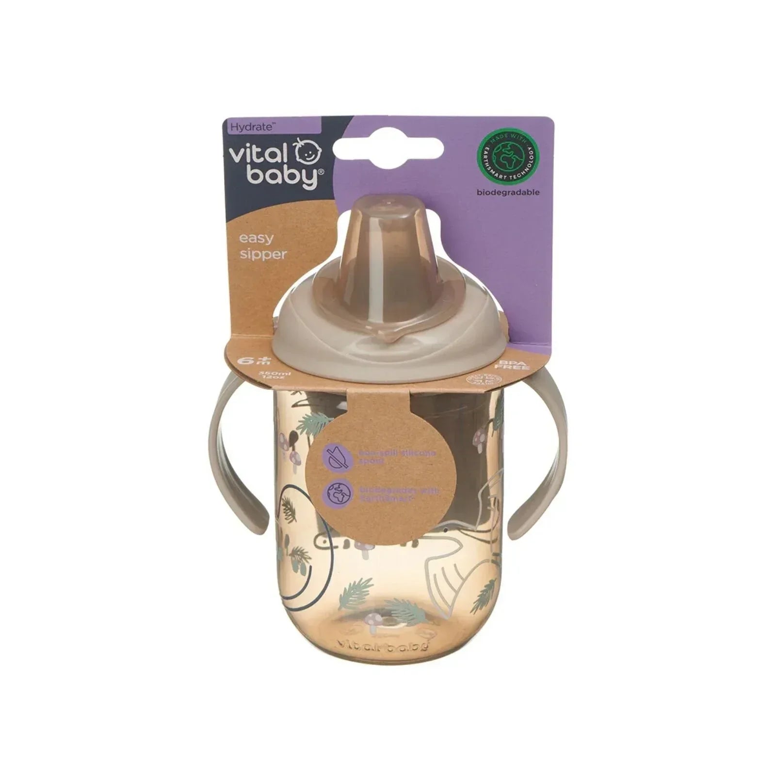 Vital Baby Hydrate Easy Sipper Cup 350ml - Natural Stone - Bobobiy