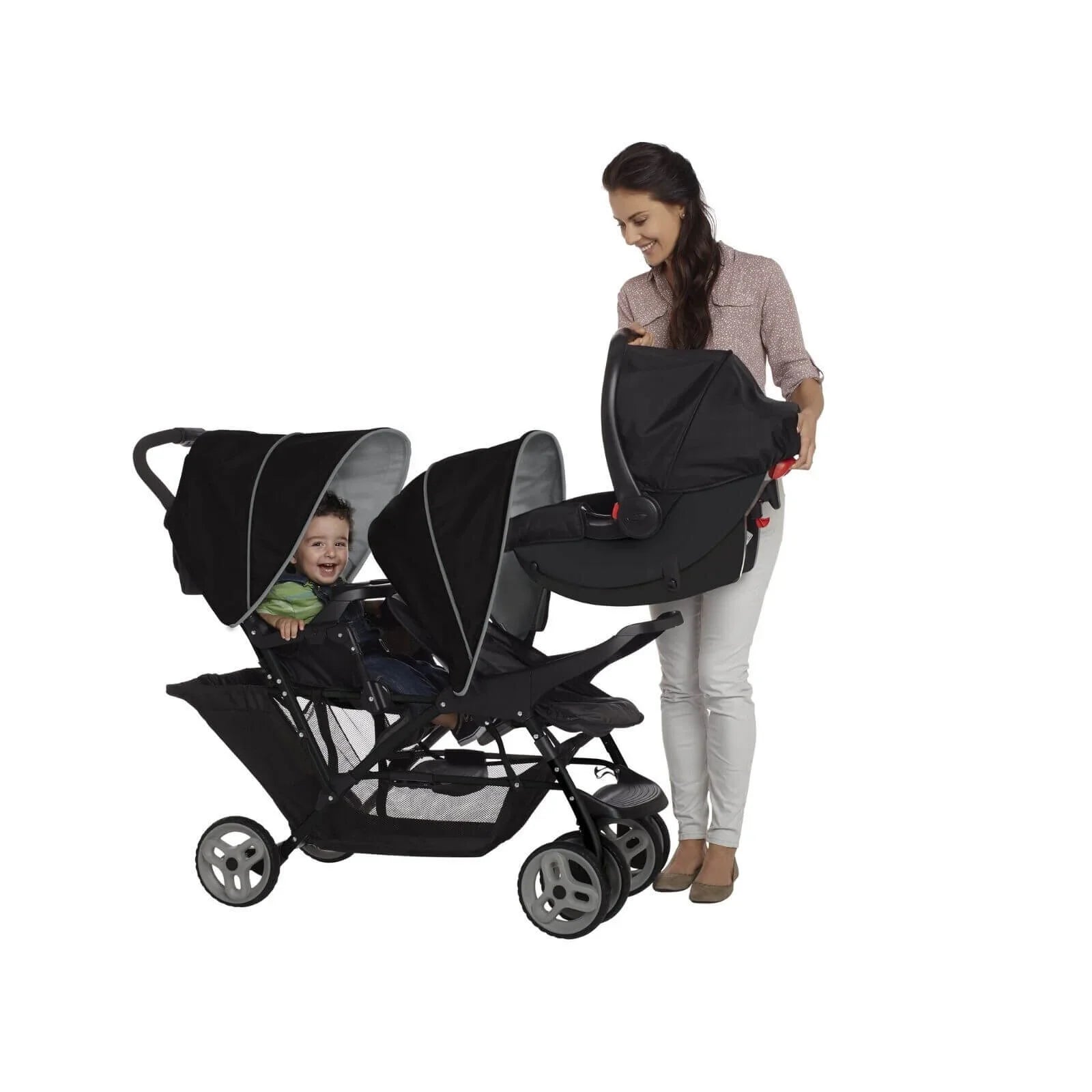Graco Stadium Duo Tandem Stroller - Black/Grey