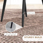 Black metal chair legs with non-slip foot pads