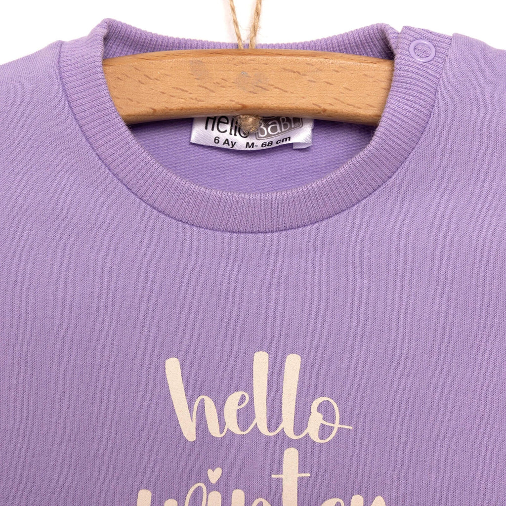 HelloBaby Baby Girl Animal Printed Sweatshirt - Purple