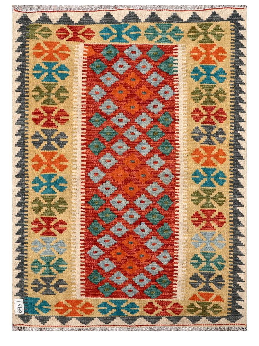 Maimana Afghanistan Kilim Rug - 122 x 88 cm - Handmade