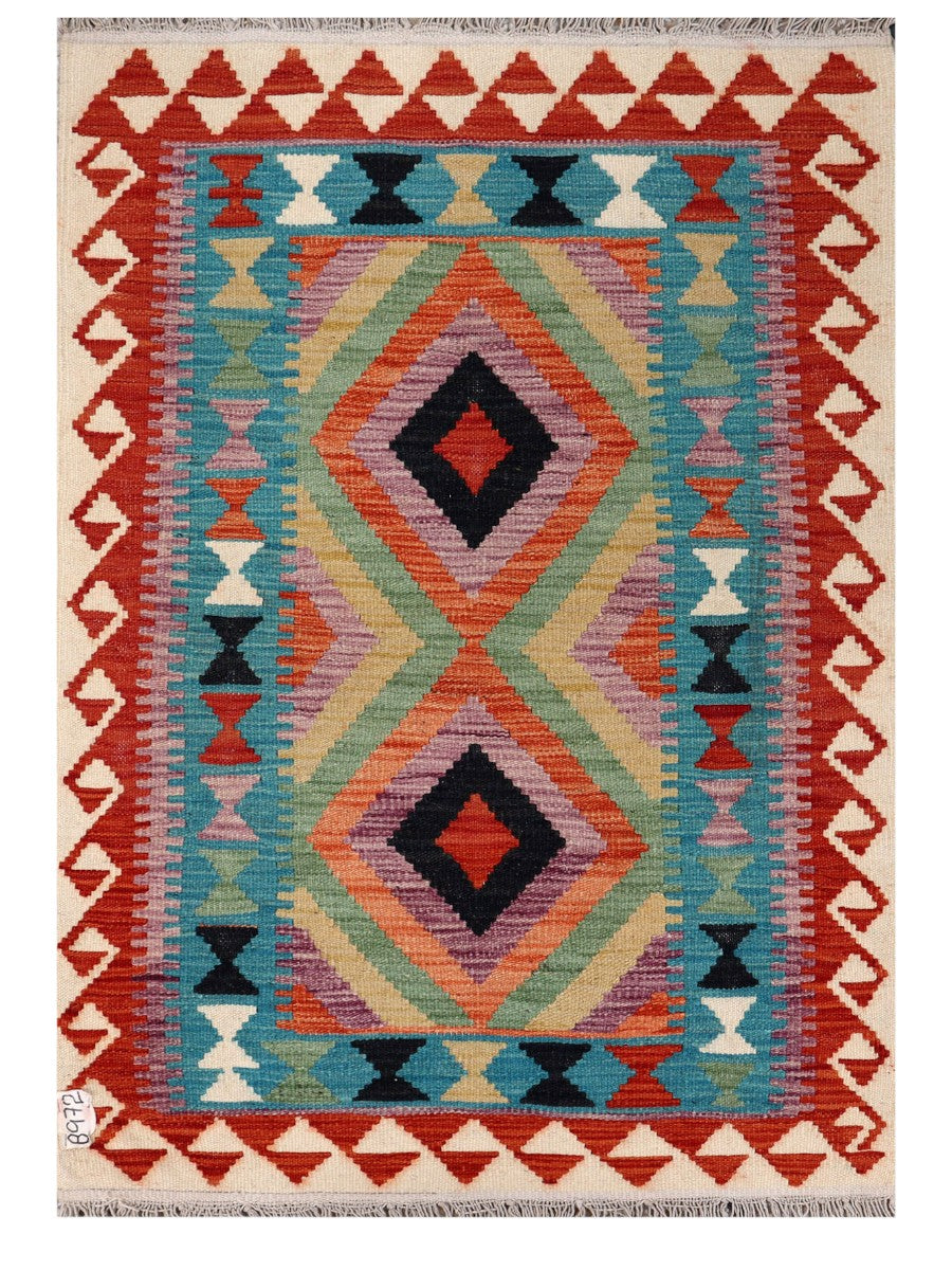 Maimana Afghanistan Kilim Rug - 113 x 79 cm - Handmade