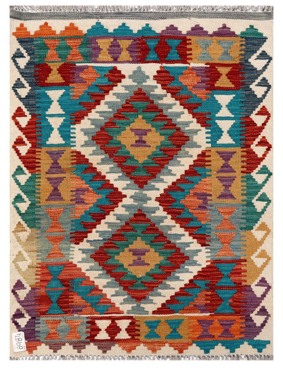 Maimana Afghanistan Kilim Rug - 113 x 83 cm - Handmade