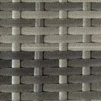 Grey woven rattan-look tabletop surface with textured square pattern