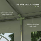 Galvanized steel tent frame with heavy-duty connectors and support tubes
