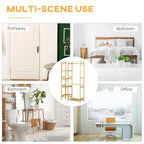 Bamboo clothes rack styled for entryway, bedroom, bathroom, and office