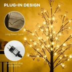 Artificial gypsophila blossom light tree with plug-in power cable and warm white LEDs