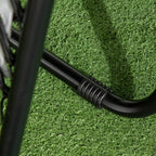 Black powder-coated metal frame tube on the grey zero-gravity chair