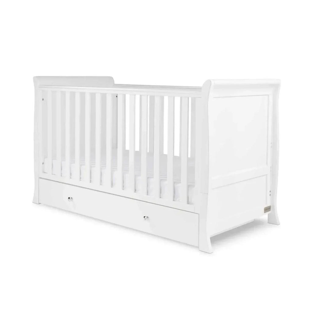 Ickle Bubba Snowdon Classic Cot Bed White - Premium Pocket Sprung Mattress - Bobobiy