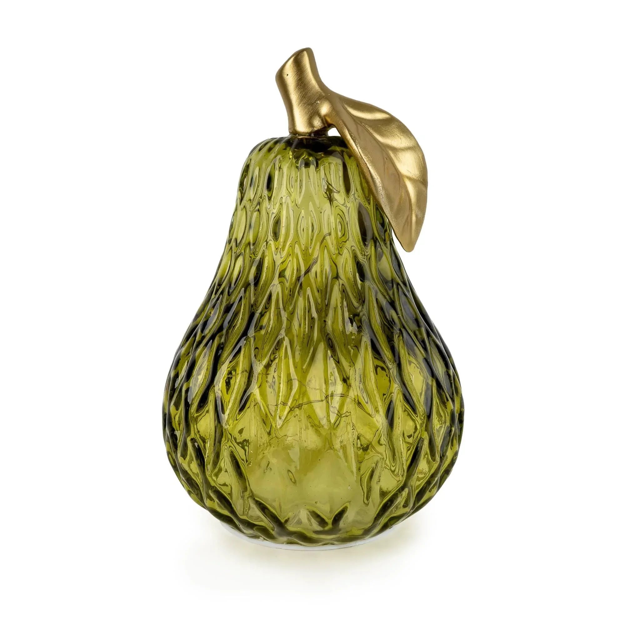 textured green glass LED Lamp Pear - Bobobiy