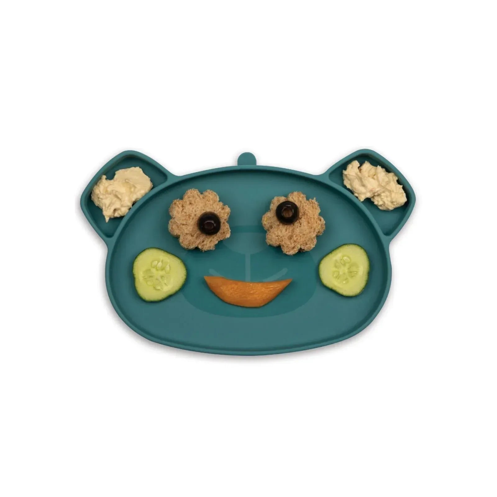 TUM TUM Silicone Weaning Bowl & Spoon Set Boris Bear - Blue - Bobobiy