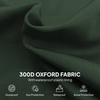 Close-up of green 300D Oxford fabric texture for cantilever umbrella cover